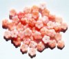 50 3x8mm Opaque Strawberries & Cream Cupped Flower Beads